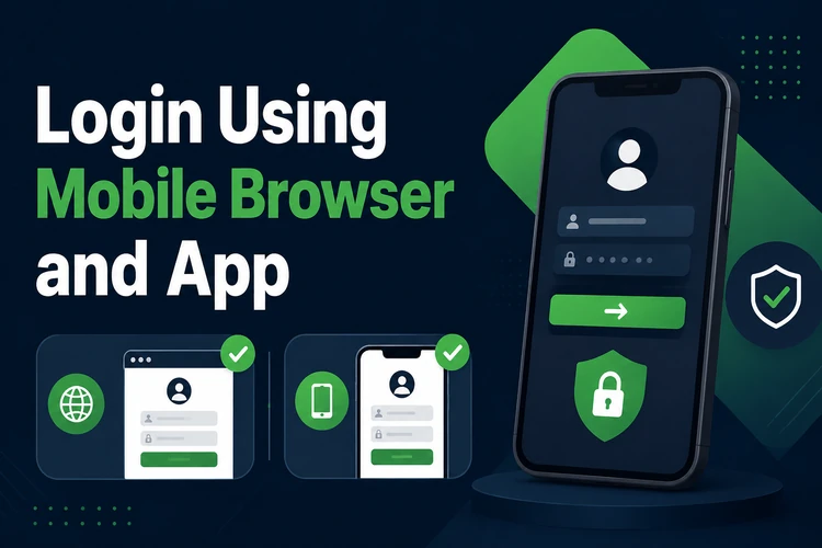Login Using Mobile Browser and App